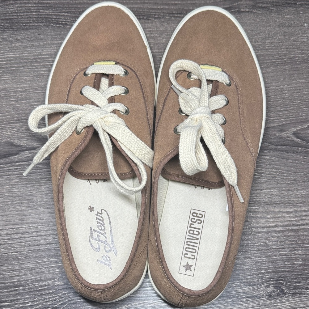 Converse Brown Sneakers with Cream Laces